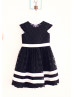 Black Dots Tulle Ivory Stripes Knee Length Flower Girl Dress